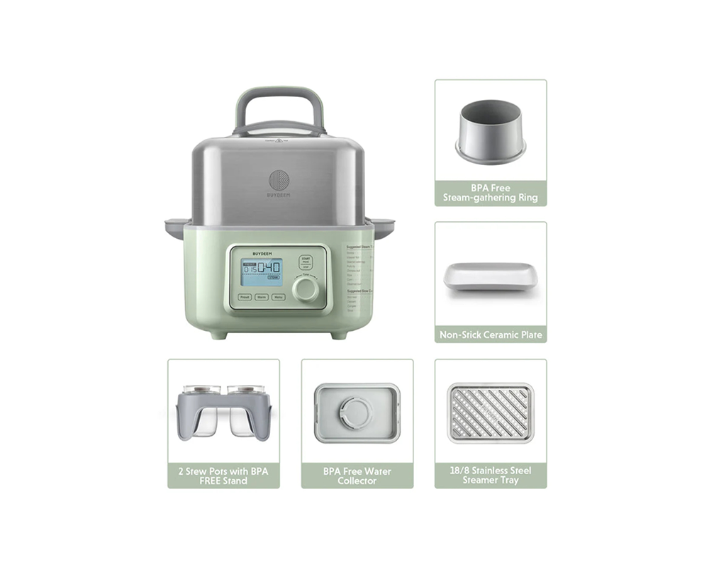 Ютия и парогенератор BUYDEEM Multi function Digital Food Steamer 4
