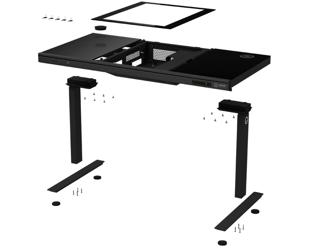 Геймърско бюро Dual-motor sit/stand adjustable-height gaming desk with built-in PC case 7