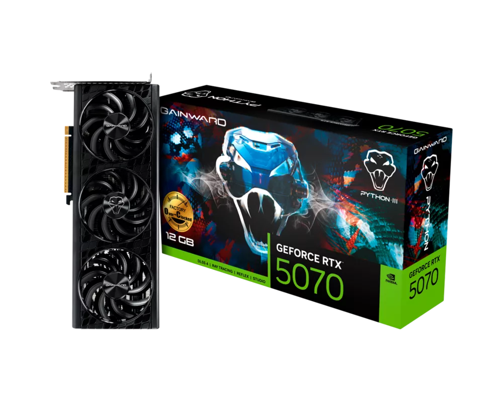Видеокарта Gainward GeForce RTX 5070 Python III OC 12GB GDDR7 192 bit 9