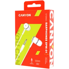  CANYON Stereo earphones with microphone 97543 CNE-CEPM01W на топ цена - PIC.bg