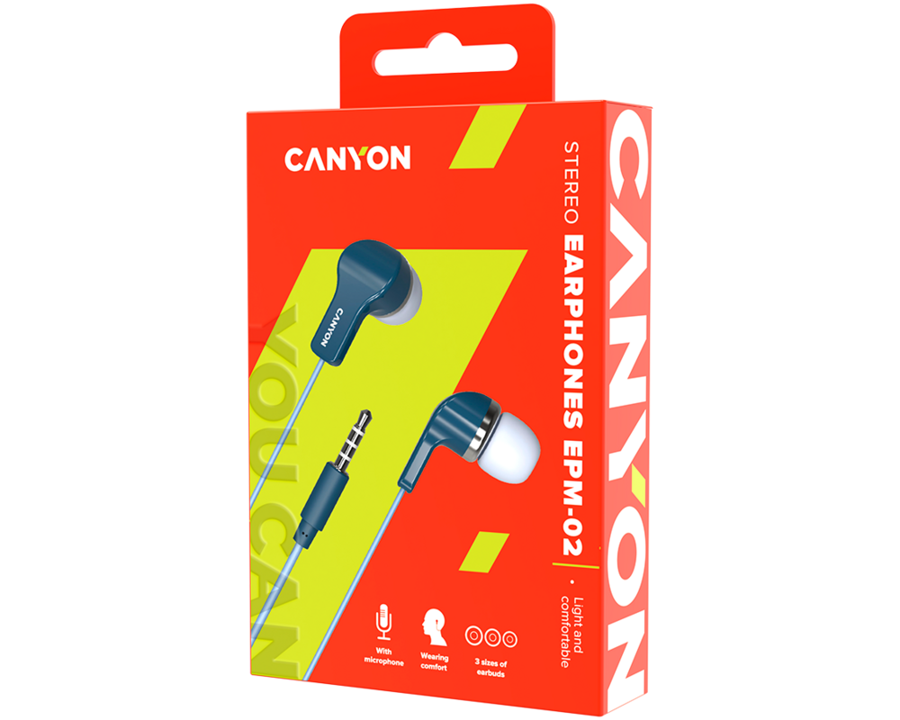 Слушалки CANYON Stereo Earphones with inline microphone 9