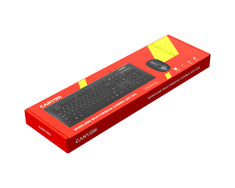 Клавиатура CANYON Multimedia 2.4GHZ wireless combo-set 3