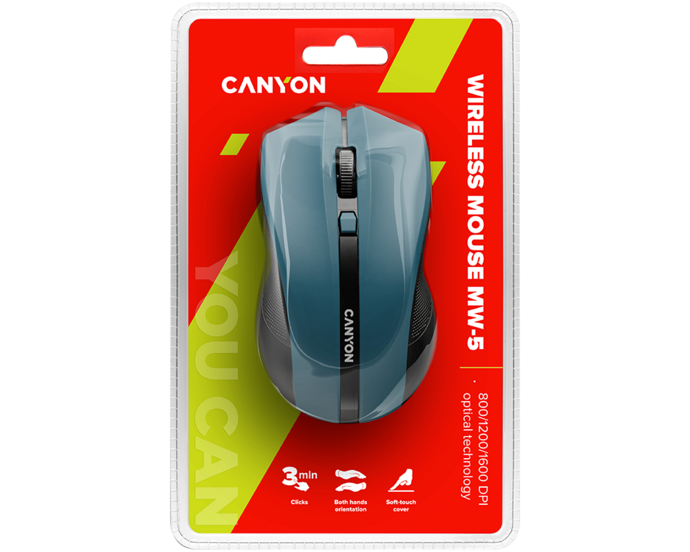 Мишка CANYON mouse MW-5 Wireless Blue 8