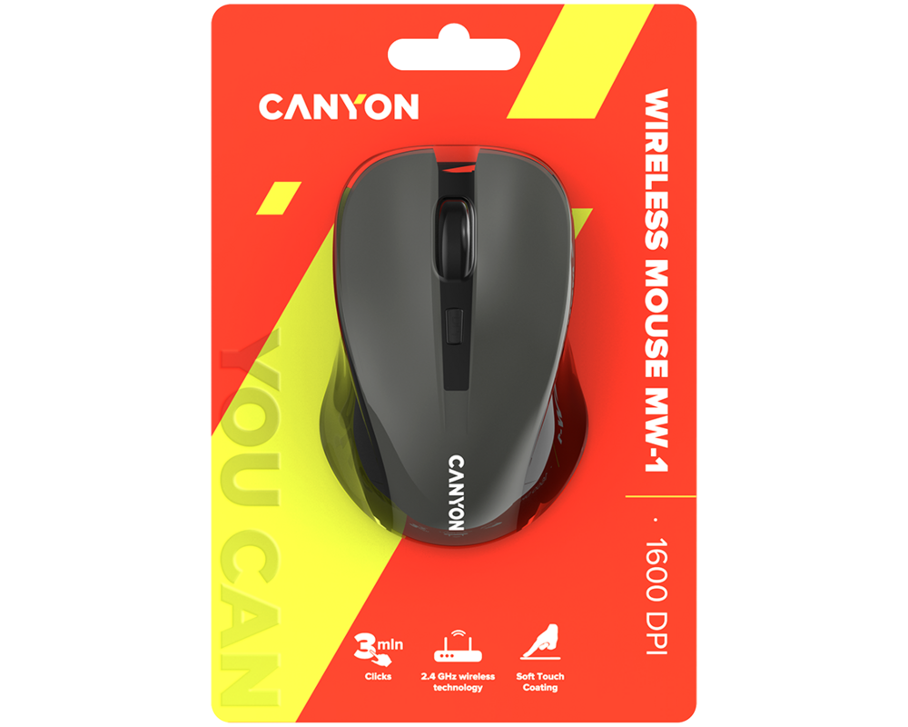Мишка CANYON mouse MW-1 Wireless Grey 13