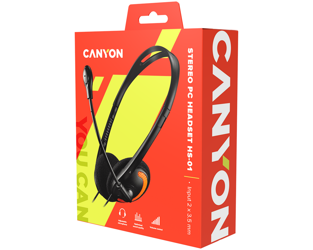 Слушалки Canyon с микрофон CNS-CHS01BO 5 Слушалки Canyon с микрофон CNS-CHS01BO 5
