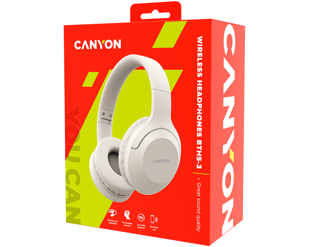 Слушалки CANYON BTHS-3 Beige 5 Слушалки CANYON BTHS-3 Beige 5