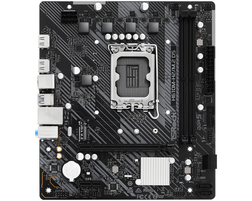 Дънна платка Asrock H610M-H2/M.2, LGA1700, DDR5, MATX 11 Дънна платка Asrock H610M-H2/M.2, LGA1700, DDR5, MATX 11