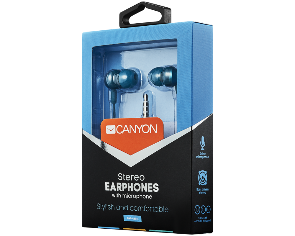 Слушалки CANYON Stereo earphones with microphone 3 Слушалки CANYON Stereo earphones with microphone 3