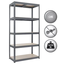  Метален стелаж STAR 180x90x45 см, до 350 кг на рафт - сив 658266 3580506 на топ цена - PIC.bg