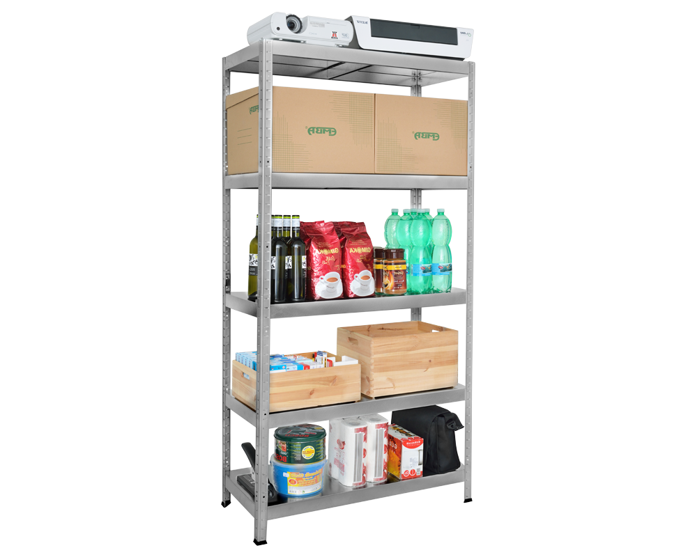Метален шкаф Метален стелаж HARD 180x60x40 см, до 90 кг на рафт - цинк 4