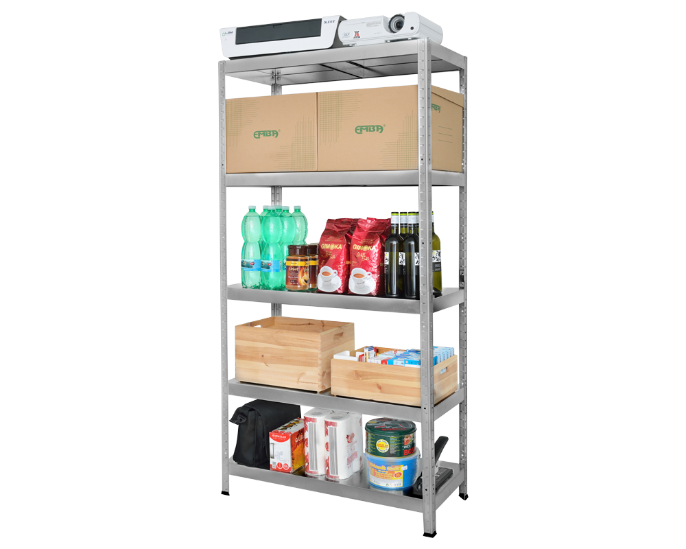 Метален шкаф Метален стелаж HARD 180x100x40 см, до 90 кг на рафт - цинк 2