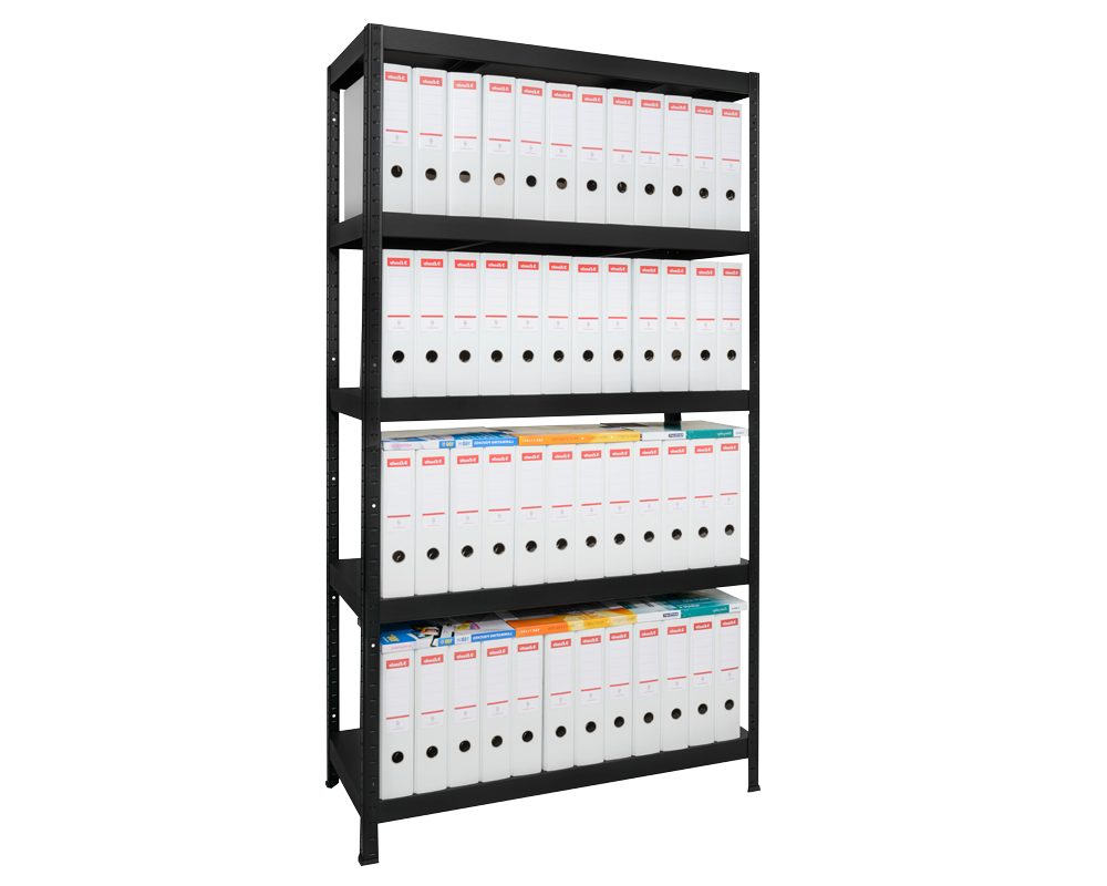 Метален шкаф Метален стелаж HARD 180x90x40 см, до 130 кг на рафт - черен 5