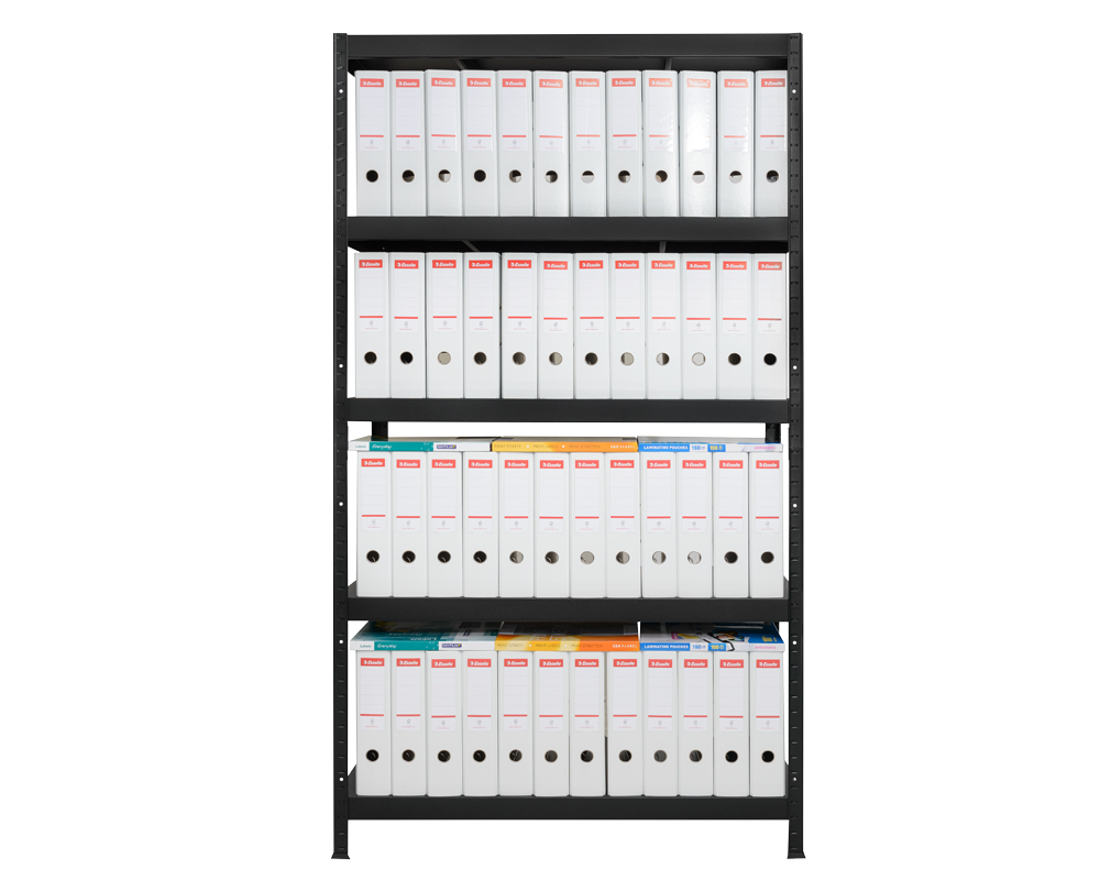 Метален шкаф Метален стелаж HARD 180x90x40 см, до 130 кг на рафт - черен 3