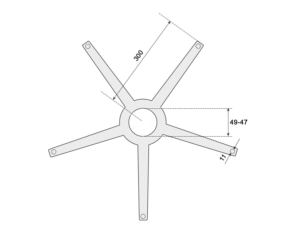 Аксесоар за Офис стол Звезда за офис стол - 300 мм - полипропилен 2