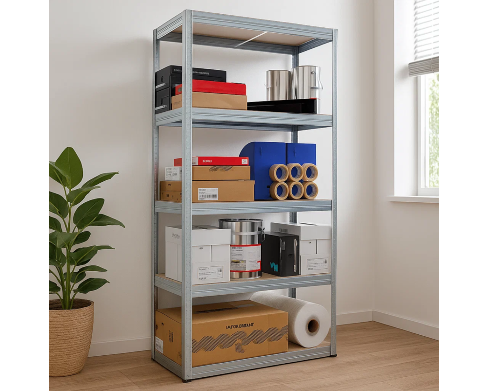 Метален шкаф Метален стелаж STAR 180х75х35 см, до 175 кг на рафт - цинк 4