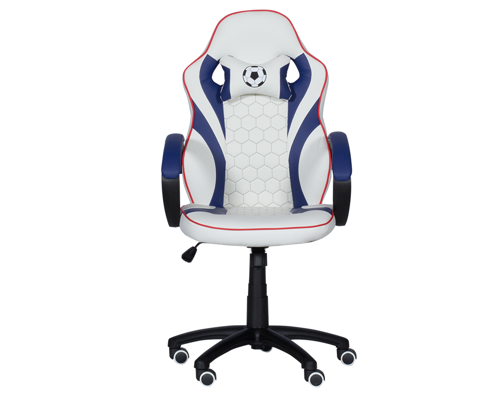 Геймърски стол Геймърски стол с футболни мотиви Carmen 6308 - бял-син 2