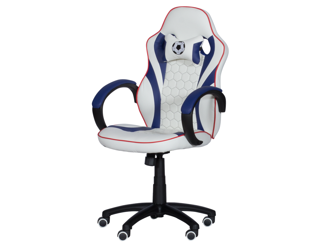 Геймърски стол Геймърски стол с футболни мотиви Carmen 6308 - бял-син 3