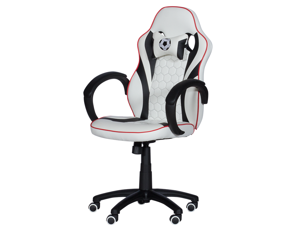 Геймърски стол Геймърски стол с футболни мотиви Carmen 6307 - бяло-черен 3