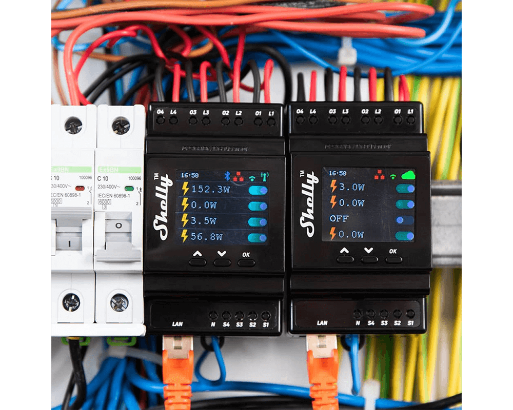 Smart Home Четворно Wi-Fi реле Shelly Pro 4PM 2