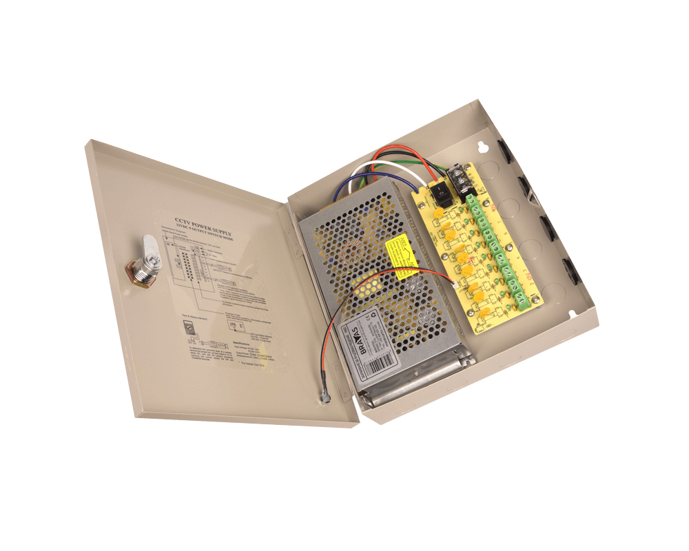 Аксесоар за видеонаблюдение Захранване за видеонаблюдение със защита PA83 DC12V+10A+9CH 2
