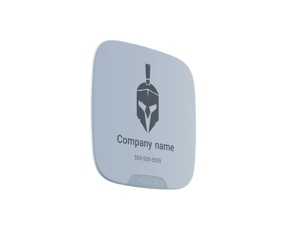 Smart Home Лицев панел за Street Siren Double Deck Ajax Brandplate с възможност за брандиране - бял 2
