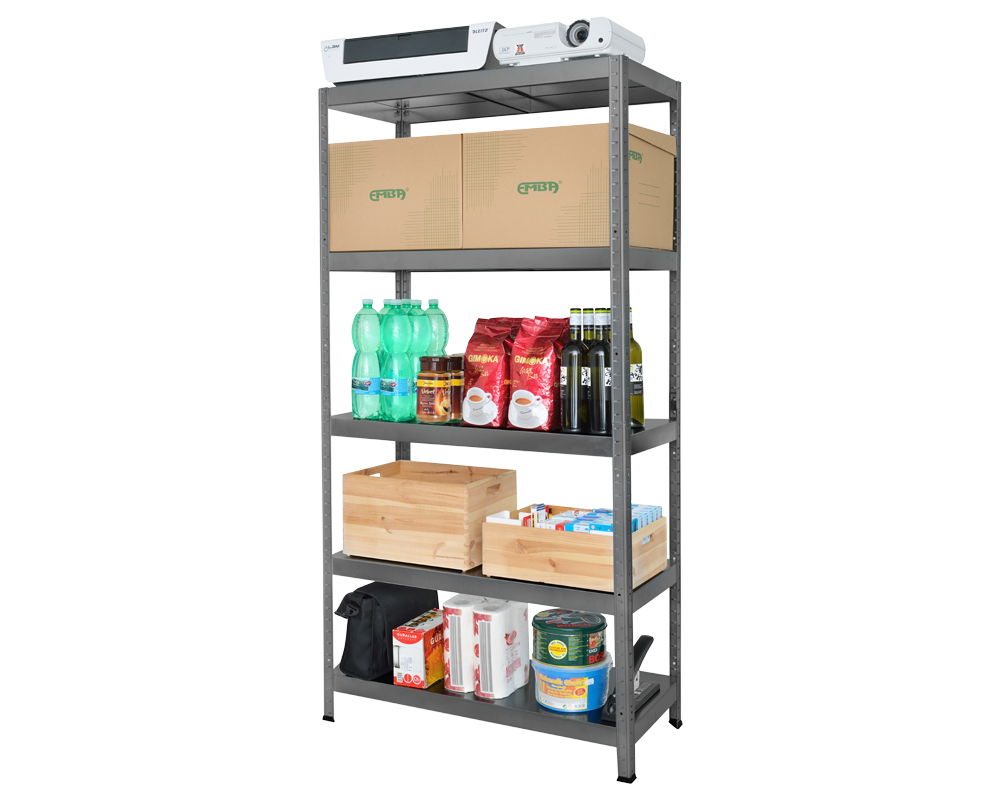 Метален шкаф Метален стелаж HARD 180x90x40 см, до 90 кг на рафт - сив 2