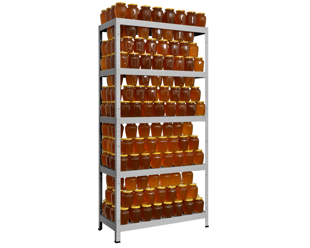 Метален шкаф Метален стелаж HARD 180x80x40 см, до 130 кг на рафт - цинк 4