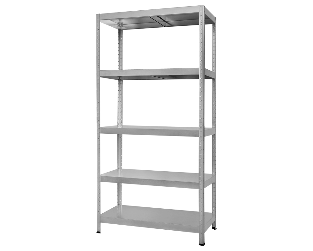 Метален шкаф Метален стелаж HARD 180x80x40 см, до 130 кг на рафт - цинк 5