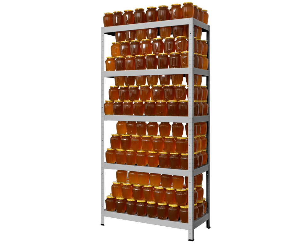 Метален шкаф Метален стелаж HARD 180x80x40 см, до 130 кг на рафт - цинк 2