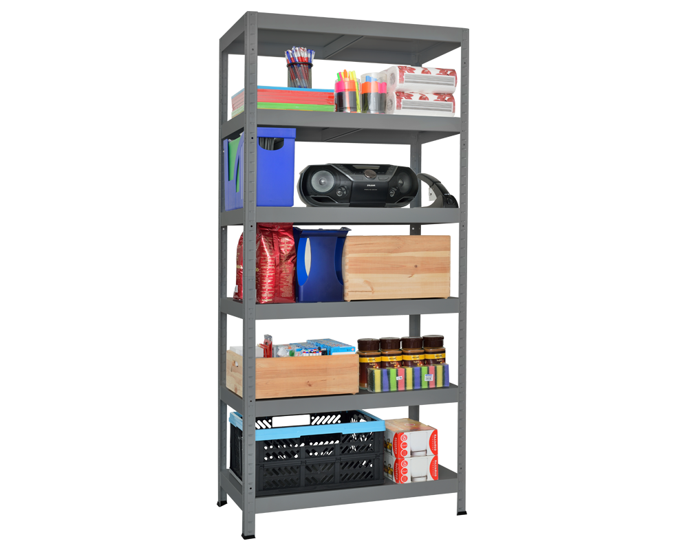 Метален шкаф Метален стелаж HARD 180x100x40 см, до 130 кг на рафт - сив 4