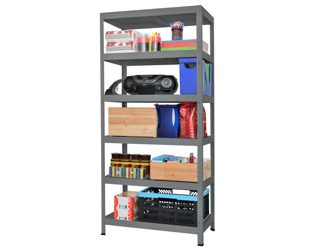 Метален шкаф Метален стелаж HARD 180x100x40 см, до 130 кг на рафт - сив 2