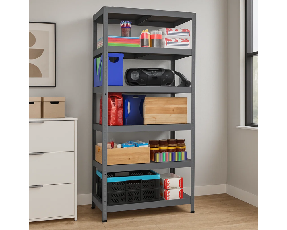 Метален шкаф Метален стелаж HARD 180x100x40 см, до 130 кг на рафт - сив 5