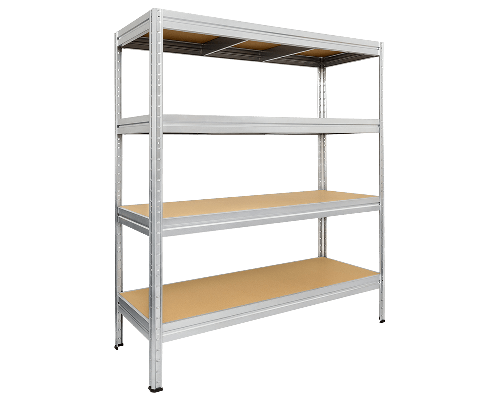 Метален шкаф Метален стелаж MEGA 177x240x60 см, до 450 кг на рафт - цинк 4