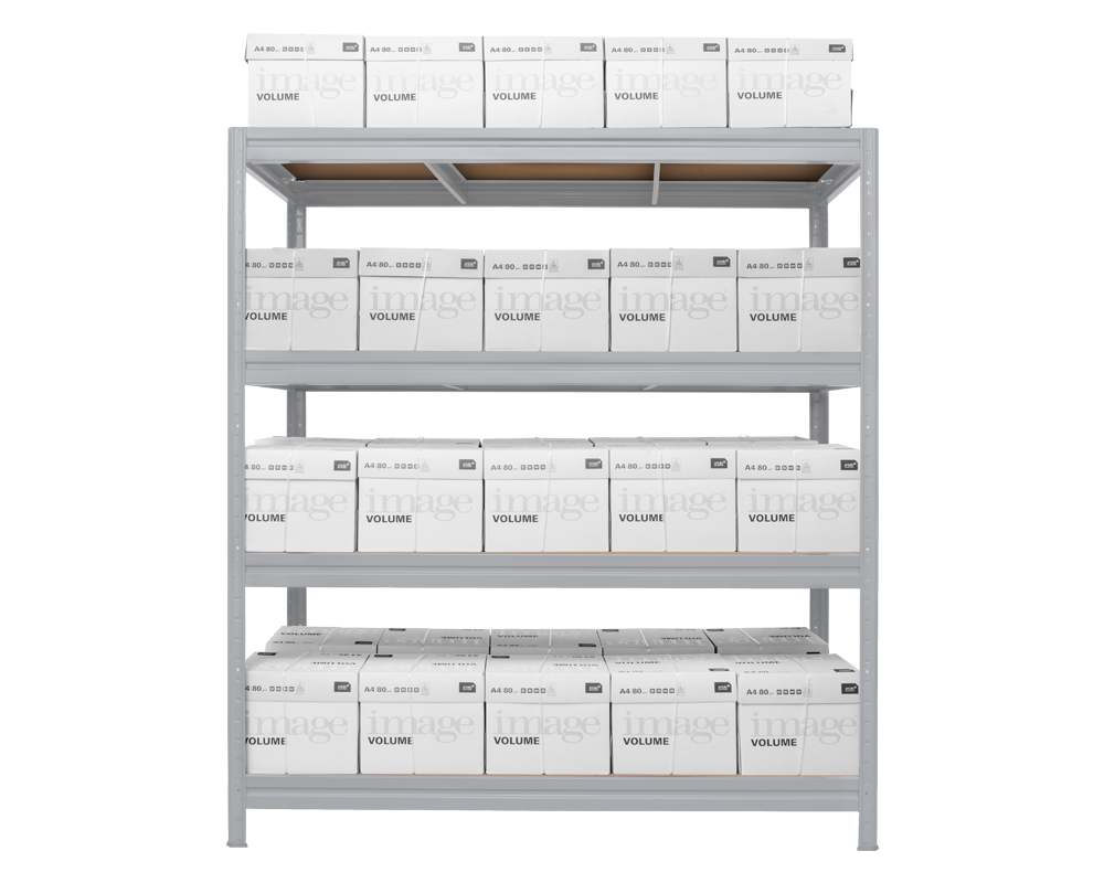 Метален шкаф Метален стелаж MEGA 177x240x60 см, до 450 кг на рафт - цинк 6