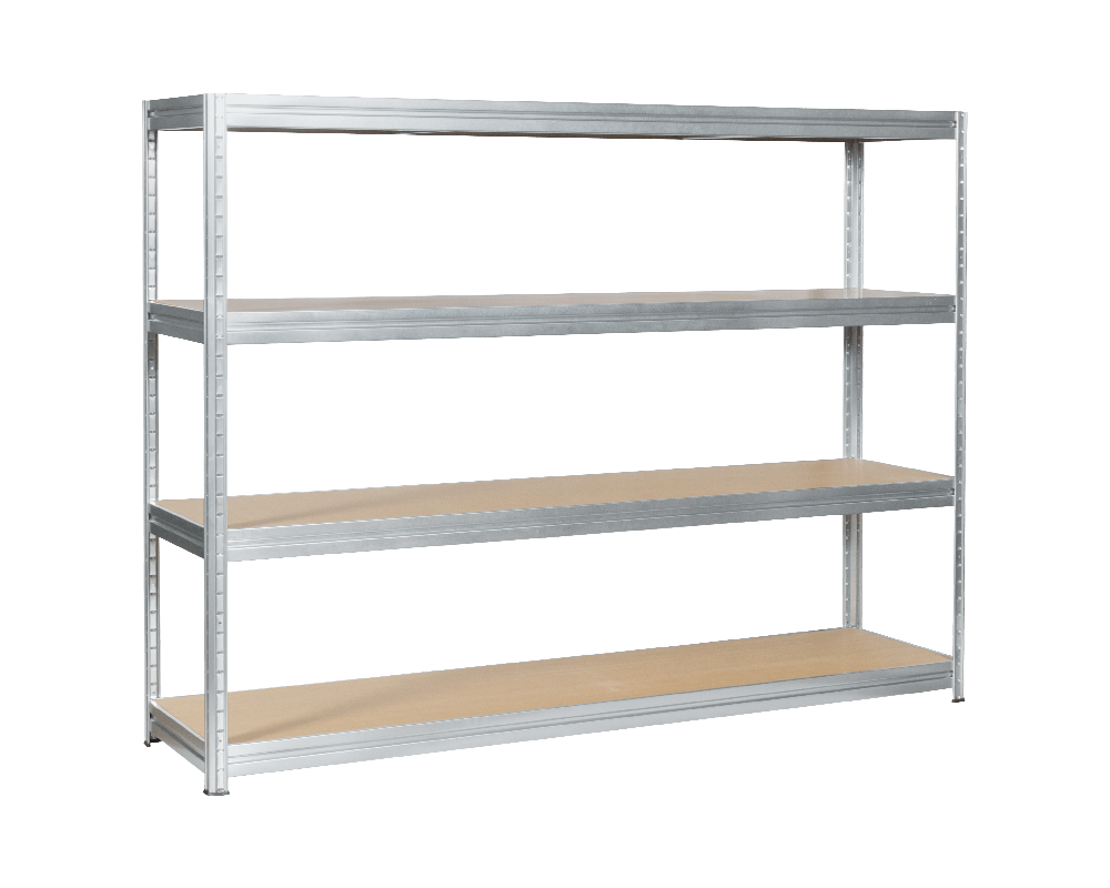 Метален шкаф Метален стелаж MEGA 177x240x60 см, до 450 кг на рафт - цинк 7