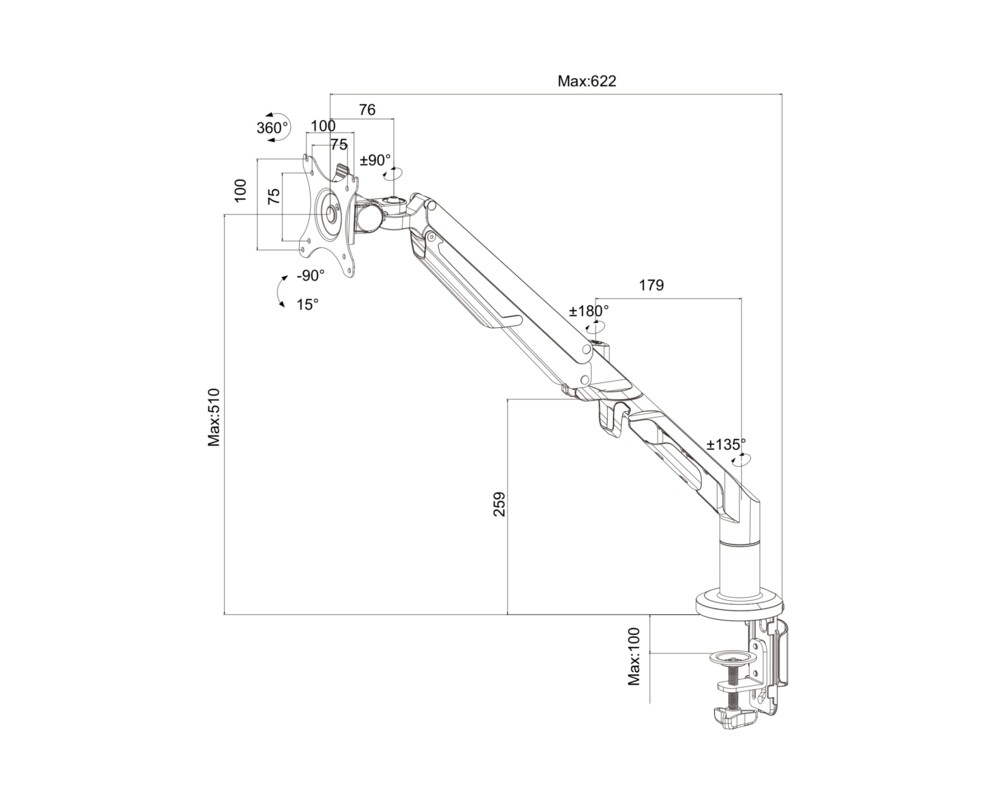 Стойка Стойка за монитор Carmen CR-851 - черен 9
