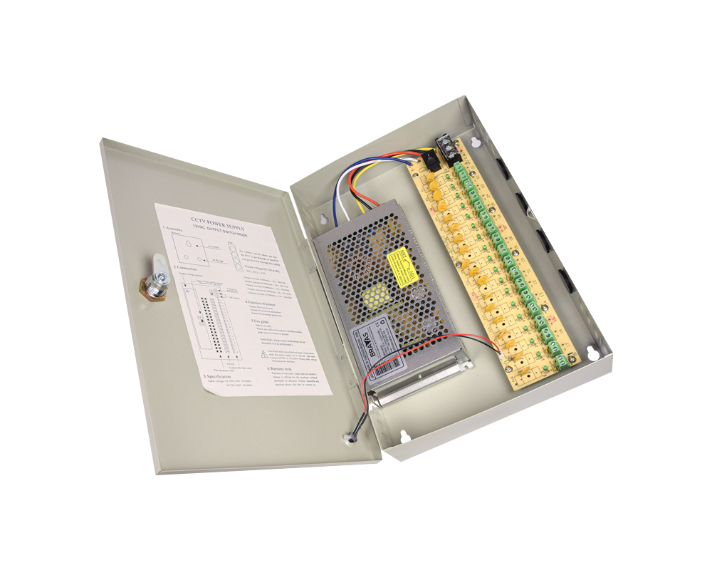 Аксесоар за видеонаблюдение Захранване за видеонаблюдение със защита PA86 DC12V/15A/18CH 2