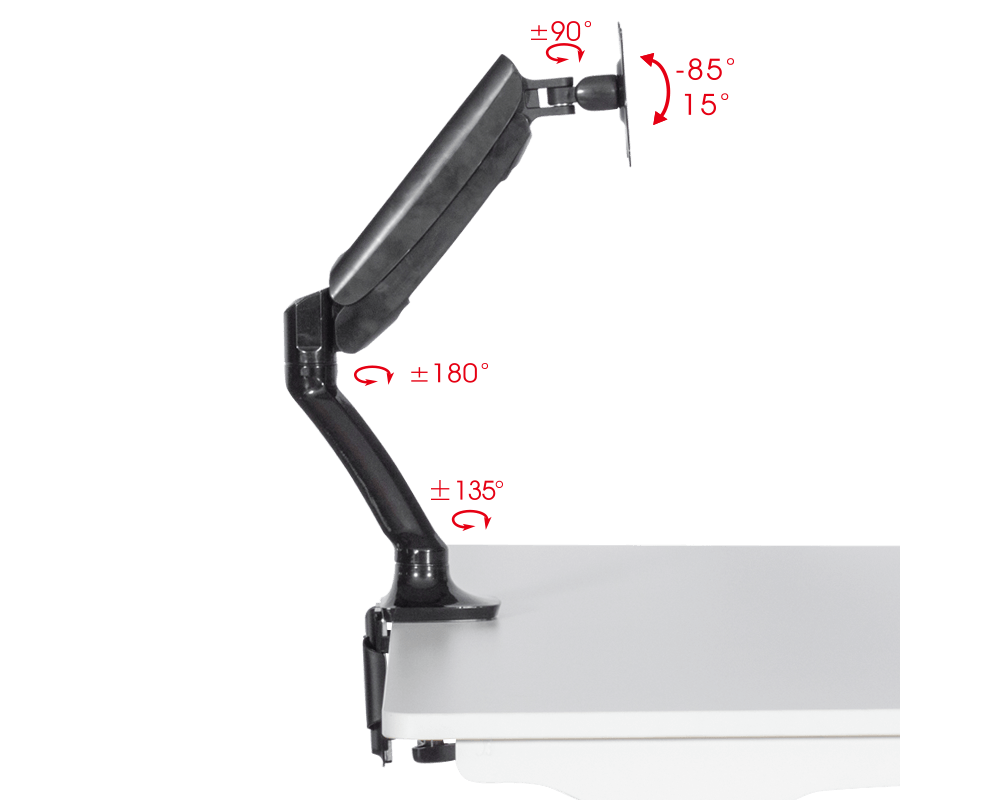Стойка Стойка за монитор с газов амортисьор Carmen CR-502-1 - черна 3