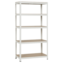  Метален стелаж Carmen CR-1016 - 180х90х45 см, до 250 кг на рафт - бял 695794 3580556 на топ цена - PIC.bg