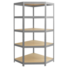  Ъглов метален стелаж Carmen CR-1019 - 180x90x45 см, до 275 кг на рафт - цинк 695920 3580559 на топ цена - PIC.bg