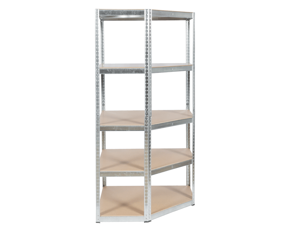 Метален шкаф Ъглов метален стелаж Carmen CR-1019 - 180x90x45 см, до 275 кг на рафт - цинк 5