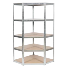  Ъглов метален стелаж Carmen CR-1019 - 180x90x45 см, до 275 кг на рафт - цинк 695920 3580559 на топ цена - PIC.bg