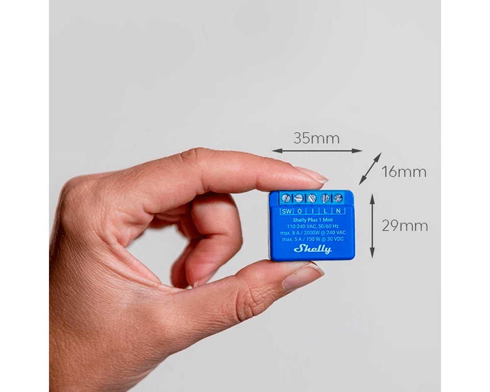 Smart Home Единично Wi-Fi реле Shelly PLUS 1 Mini 1 X ON/OFF 8A 3