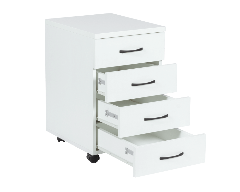 Бюро Офис контейнер с 4 чекмеджета Премиум - бял 6