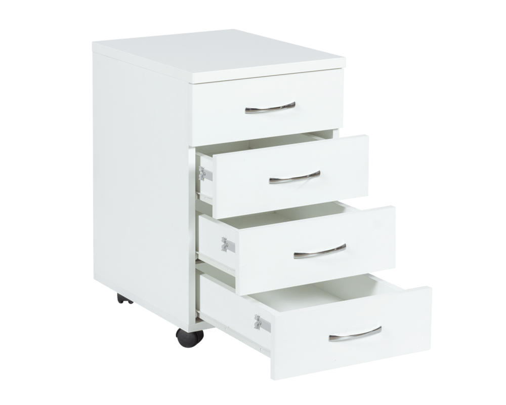 Бюро Офис контейнер с 4 чекмеджета Премиум - бял 3