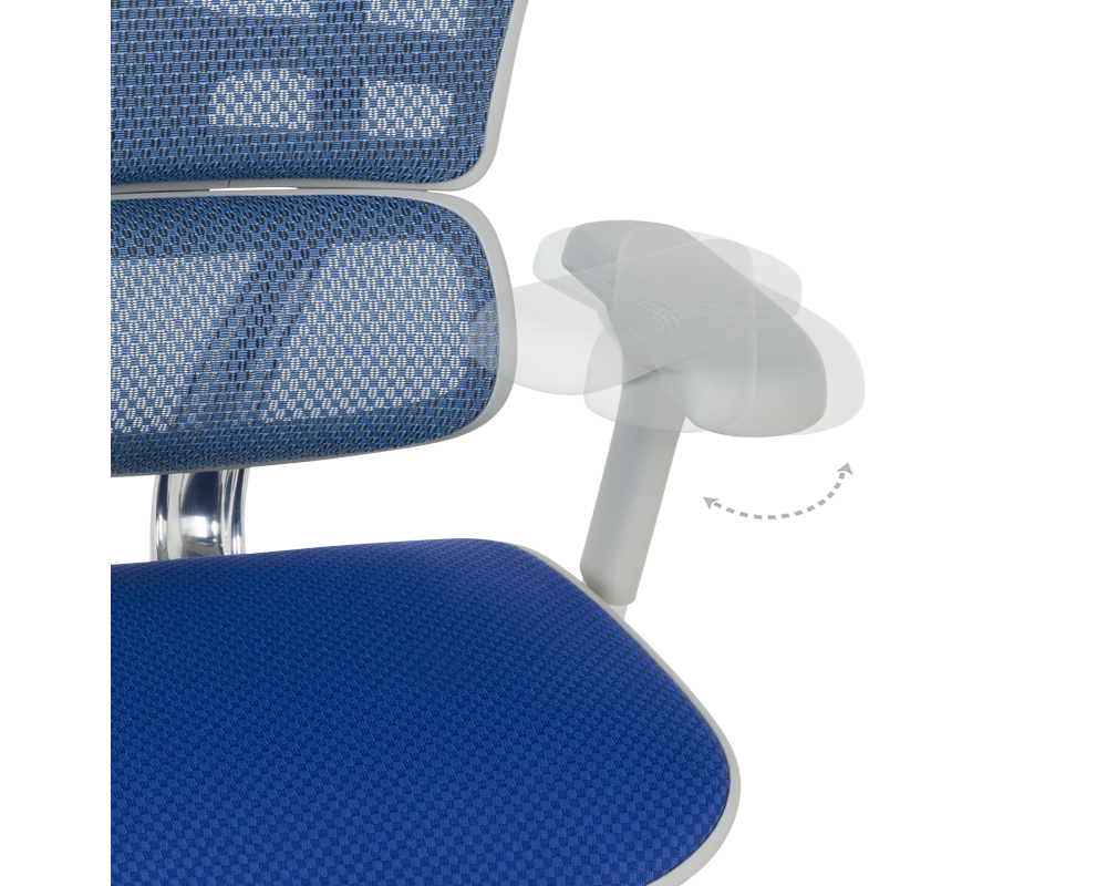 Офис стол Ергономичен стол ERGOHUMAN ELITE 2 - сива рамка - син 16