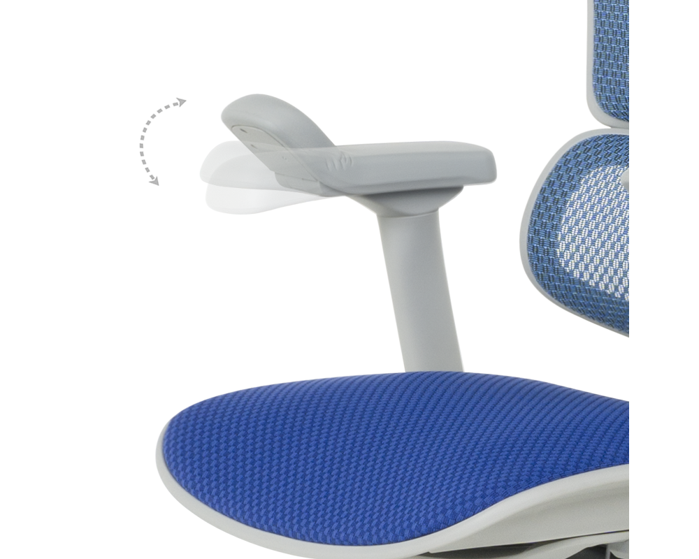 Офис стол Ергономичен стол ERGOHUMAN ELITE 2 - сива рамка - син 12