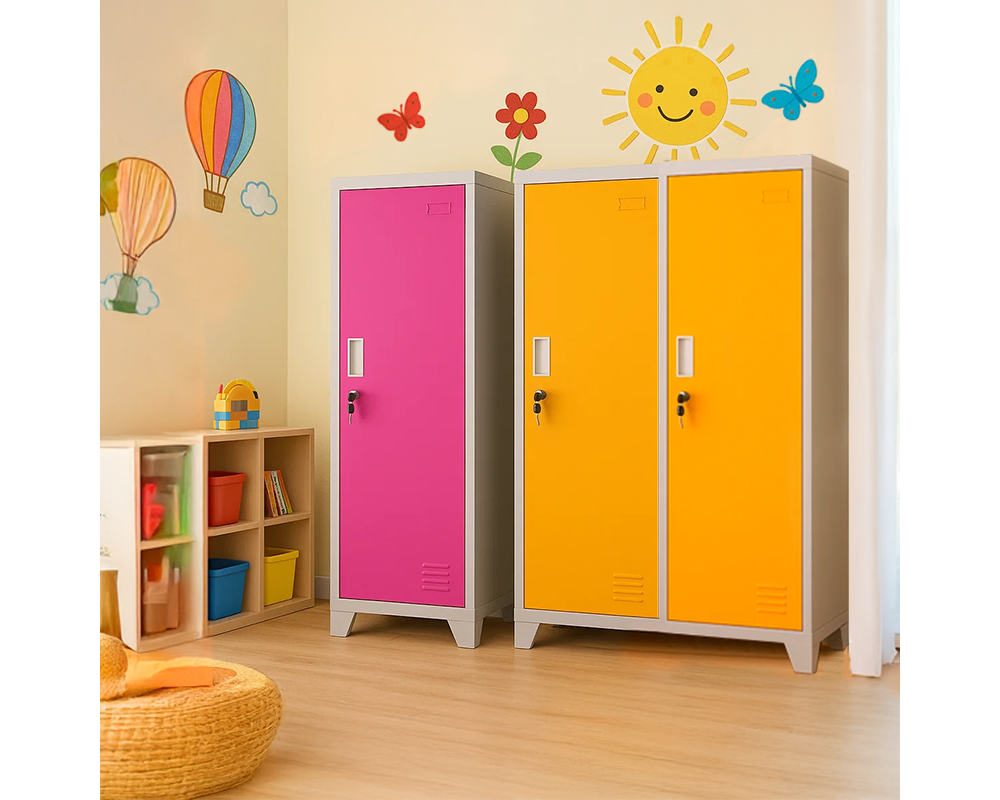 Метален шкаф Метален шкаф Carmen CR-1604-1 JZ - Сив / оранжев 3