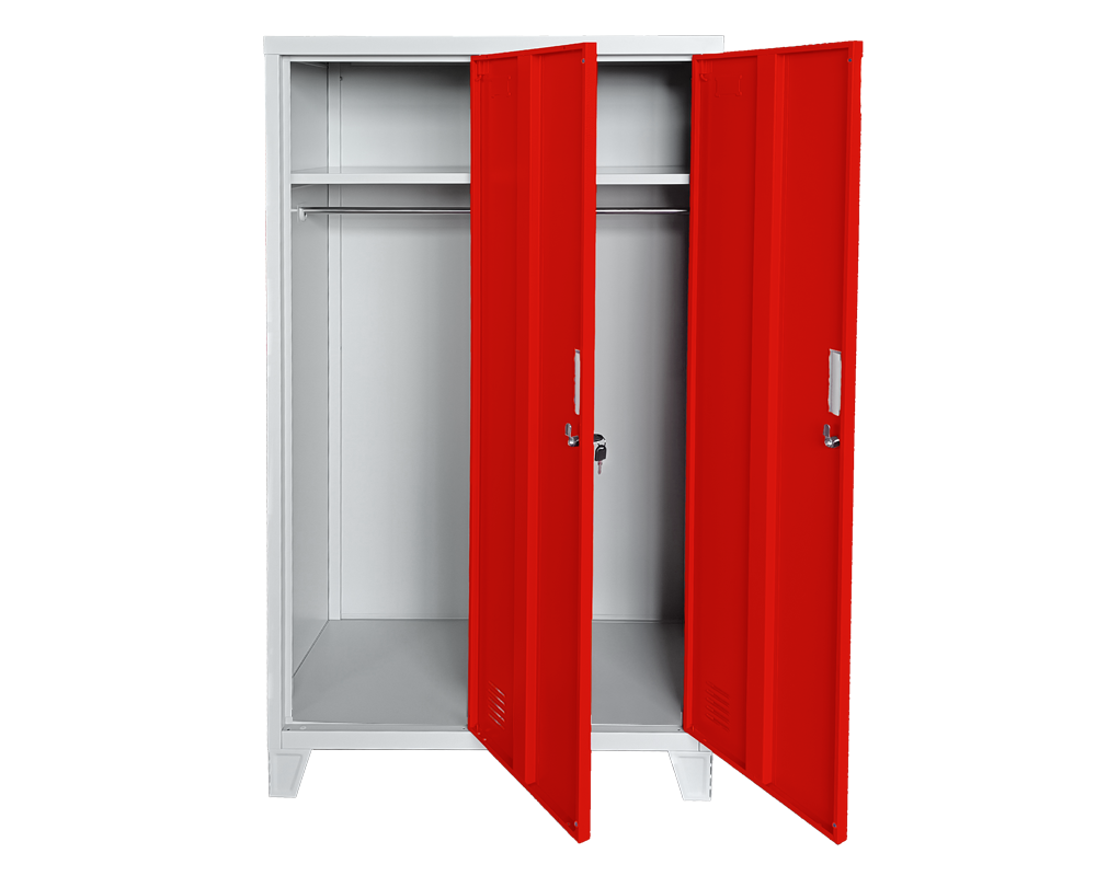 Метален шкаф Метален шкаф Carmen CR-1604-2 JZ - Сив / червен 2