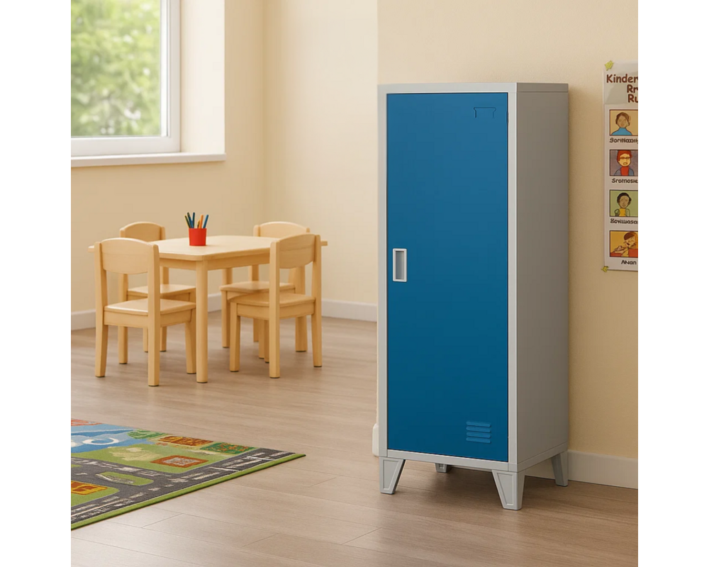 Метален шкаф Метален шкаф Carmen CR-1605-1 JZ - сив / син 3